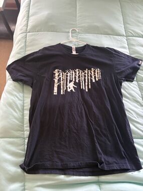 American Apparel Black Short Sleeve Tee with White Birch Graphic